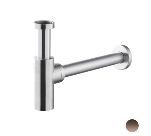 Сифон для раковины Newform X-STEEL 316 под донный клапан 300 мм цвет PVD Brushed copper bronze 244X.59.067