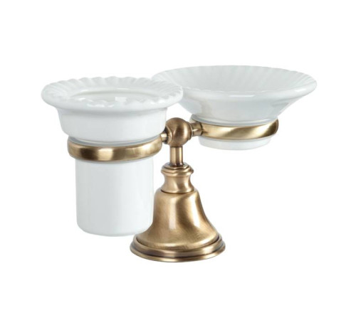 Держатель настольный с мыльницей и стаканом Tiffany World Harmony 141 керамика бронза TWHA141br
