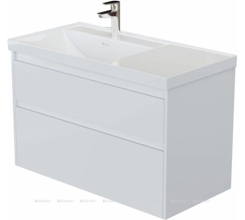 Тумба под раковину Aquanet Nova Lite 2.0 100 L 2 ящика белый глянец 00346313
