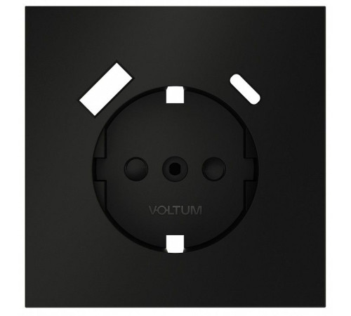 Накладка для розетки с заземлением и со шторками и 2хUSB type A и C Voltum S70 VLS001008