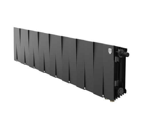Радиатор биметаллический Royal Thermo PianoForte 200 16 секций нижнее подключение черный 1682327