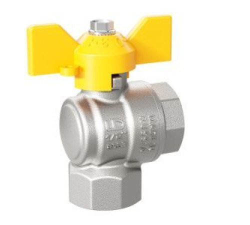 Кран шаровой угловой LD Pride GAS Ду 15 Ру 40 бабочка LD 47.250.15