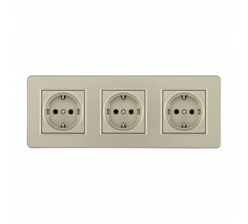 Розетка с заземлением и со шторкой Arte Milano SET16-3 SET16-3-40-1x3 shampan