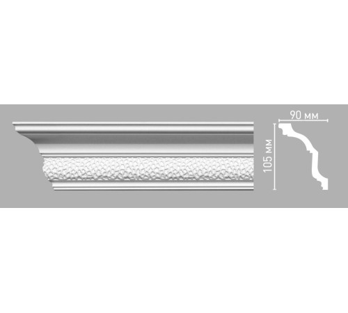 Плинтус потолочный DECOMASTER 95102 с рисунком 90х105х2400 мм 95102