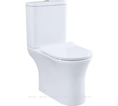Чаша напольного унитаза Aquanet Roll 2-C Rimless с сиденьем Soft Close Slimseat Roll 2-C