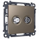 ТВ-розетка и SAT-розетка оконечная без рамки Ambrella Volt ALFA MA643310