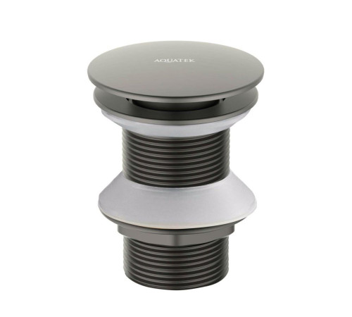 Донный клапан Aquatek Push-open без перелива оружейная сталь AQ6003BGM