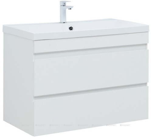 Тумба с раковиной Aquanet Нота New 90 белый глянец 00335872