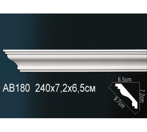 Карниз потолочный Perfect AB180 полиуретановый 250x250x2000 мм AB180