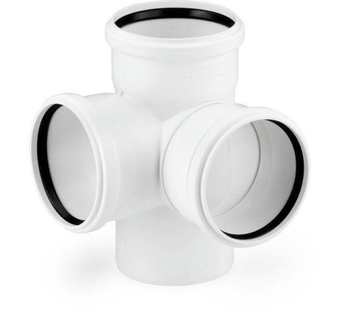 Крестовина двухплоскостная REHAU RAUPIANO Plus 87° 110 мм 11215641003