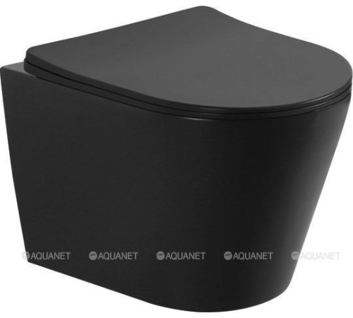 Унитаз подвесной Aquanet Atago 2.0 W Rimless с сиденьем Soft Close черный матовый 00279090