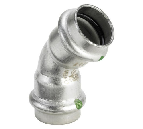 Угольник 45° Viega Sanpress Inox 15 мм пресс нержавеющая сталь 435776