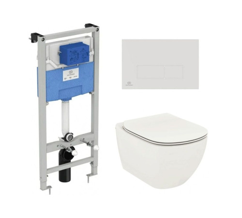 Комплект 4 в 1 Ideal Standard TESI унитаз T0079V1, сиденье T3527V1, инсталляция R020467, панель R0121AC T3868V1/121AC
