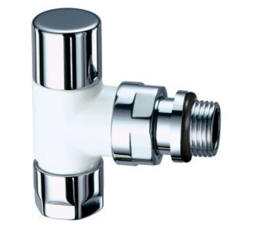 Вентиль запорный угловой FAR TopFAR 1/2 гайка M24x19 EPDM серебро-белая эмаль FL 0129 12P