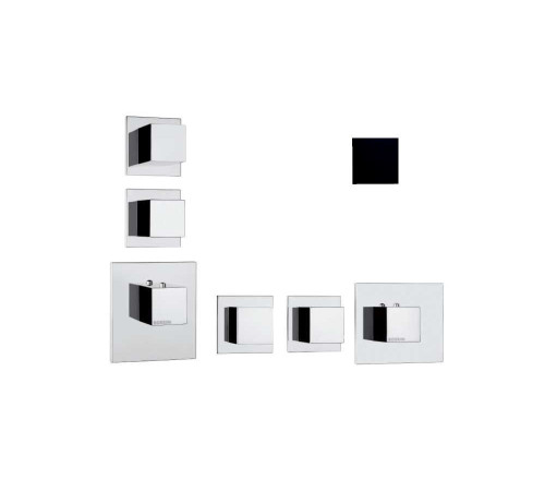 Внешняя часть термостата Bossini Outlets Z032203.073 HighFlow квадратная ручка Черный матовый