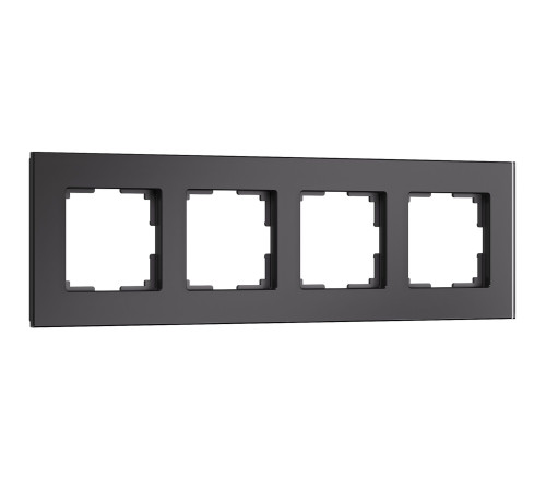 Рамка из стекла на 4 поста Senso черный soft-touch W0043108